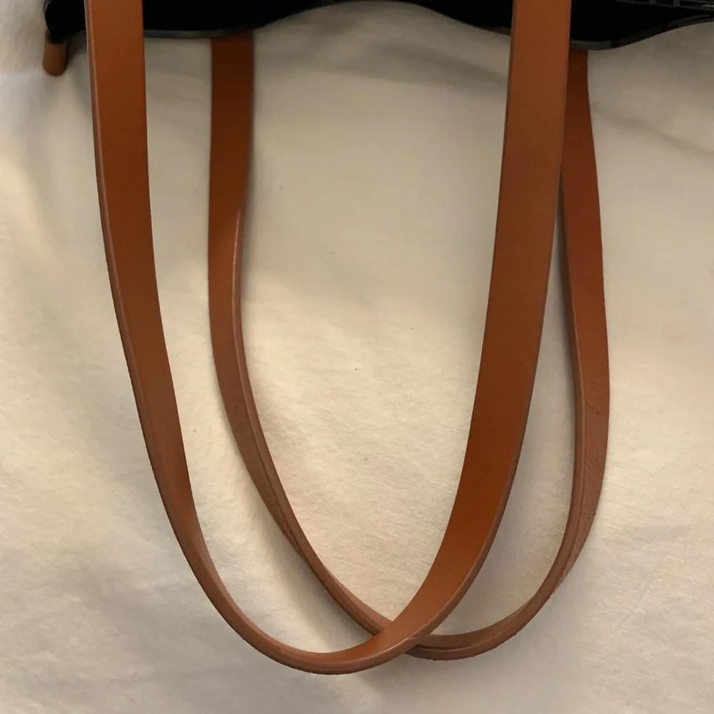 Dooney & Bourke black vinyl medium shopper tote with multi color DB logo print - Picture 7 of 7